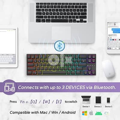 RK ROYAL KLUDGE RK68 Plus Mechanical bluetooth Keyboard