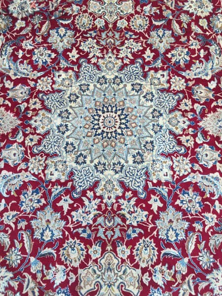 سجاد عجمي . نايين وردة حرير482/315. Persian Carpet. Tapis. Hand made 1