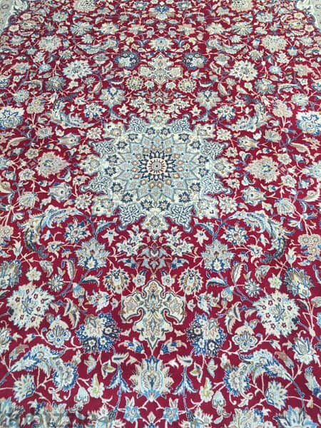 سجاد عجمي . نايين وردة حرير482/315. Persian Carpet. Tapis. Hand made 4