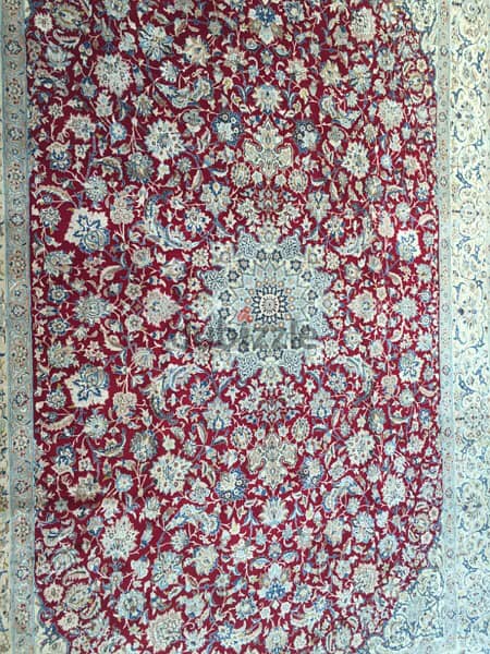 سجاد عجمي . نايين وردة حرير482/315. Persian Carpet. Tapis. Hand made 7