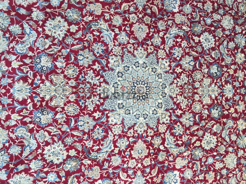 سجاد عجمي . نايين وردة حرير482/315. Persian Carpet. Tapis. Hand made 8