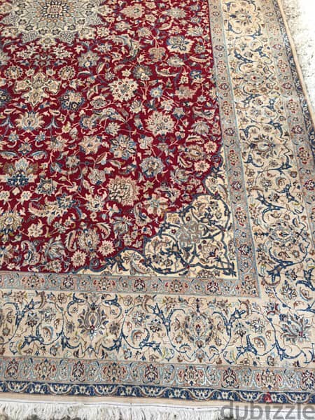 سجاد عجمي . نايين وردة حرير482/315. Persian Carpet. Tapis. Hand made 10