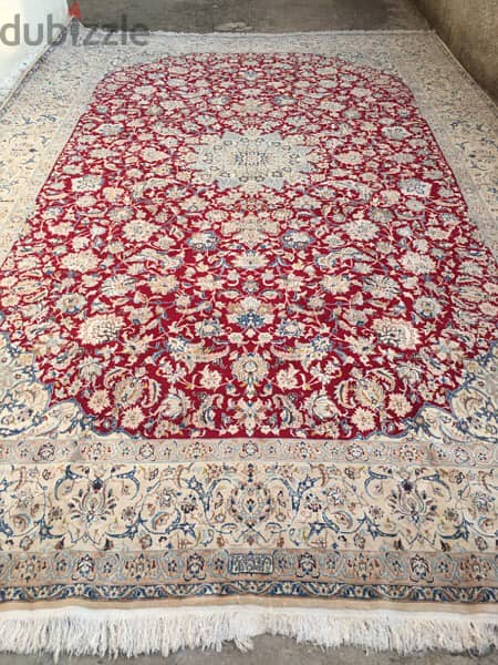 سجاد عجمي . نايين وردة حرير482/315. Persian Carpet. Tapis. Hand made 15