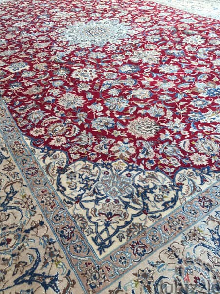 سجاد عجمي . نايين وردة حرير482/315. Persian Carpet. Tapis. Hand made 17