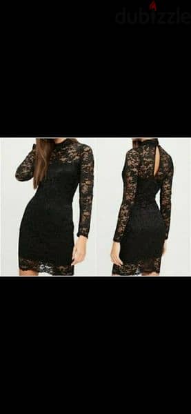 blavk mock neck laces dress s to xL terke