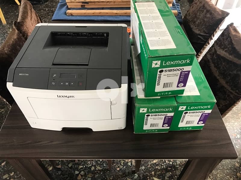 printer laser lexmark ms317dn with 3 cartridges 1