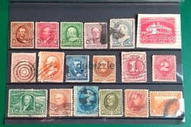 USA vintage 18 stamps طوابع أمريكية قديمة