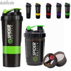 shaker protein bottle 500ml for gym 3 in 1