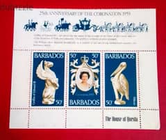 England Q. Elizabeth II stamps block بلوك طوابع ذكرى تتويج الملكة