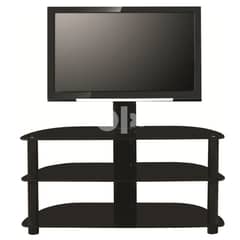 TV Table Glass Stand طاولة تلفاز ألومنيوم وزجاج أسود