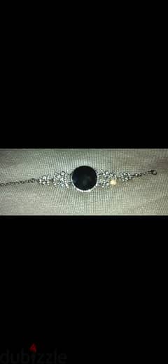 bracelet strass with big black stone