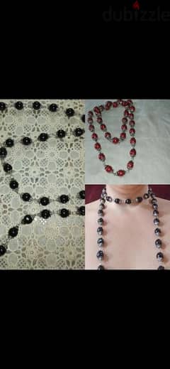 necklace vintage long necklace available red or black