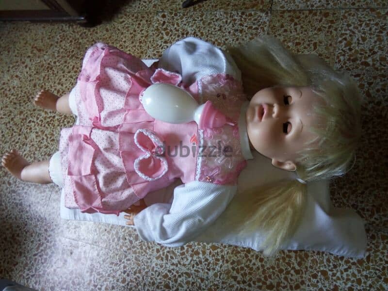 BABY BIG GIRL TALKER 52 Cm Still good Stuffed doll says words by disc 4