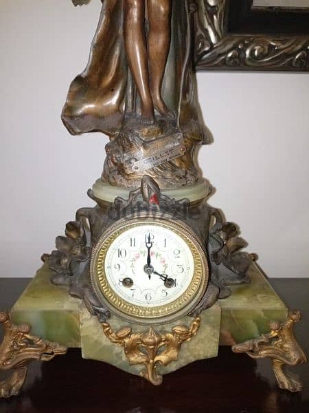 French Art Nouveau clock set Auguste Moreau 1834-1917 1