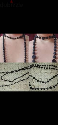 necklace 2 models necklace beads black