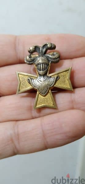 Crusader Knight Templars  Memorial Bronze pin minted in Paris 1262 2