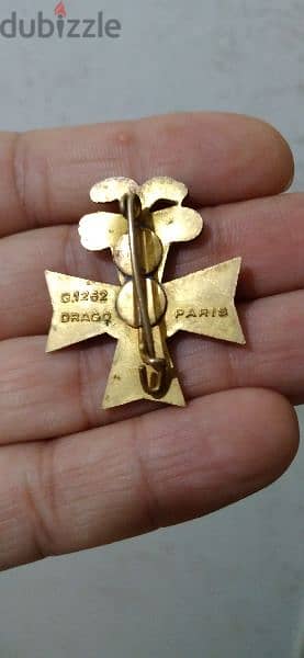 Crusader Knight Templars  Memorial Bronze pin minted in Paris 1262 3