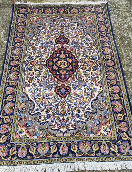 سجاد عجمي . قم كرك مطعم حرير. Persian Carpet. Hand madeTapis 2