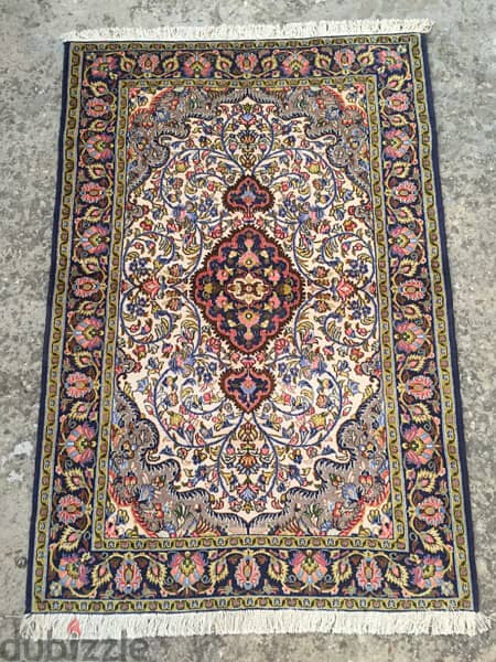 سجاد عجمي . قم كرك مطعم حرير. Persian Carpet. Hand madeTapis 3