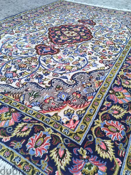 سجاد عجمي . قم كرك مطعم حرير. Persian Carpet. Hand madeTapis 5