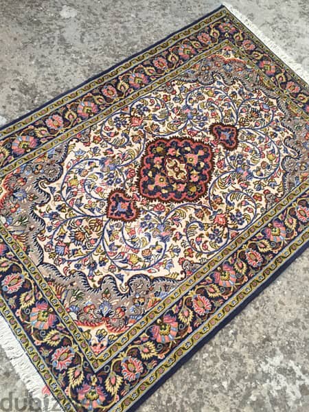 سجاد عجمي . قم كرك مطعم حرير. Persian Carpet. Hand madeTapis 6
