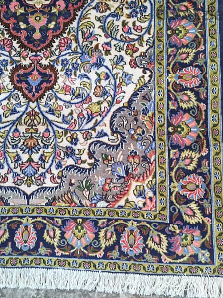 سجاد عجمي . قم كرك مطعم حرير. Persian Carpet. Hand madeTapis 7