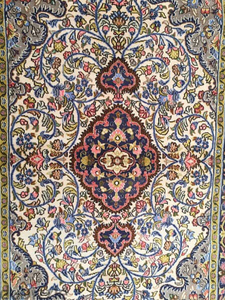 سجاد عجمي . قم كرك مطعم حرير. Persian Carpet. Hand madeTapis 8
