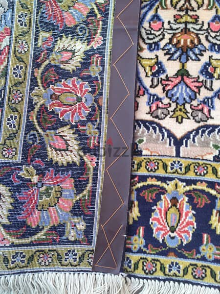 سجاد عجمي . قم كرك مطعم حرير. Persian Carpet. Hand madeTapis 9