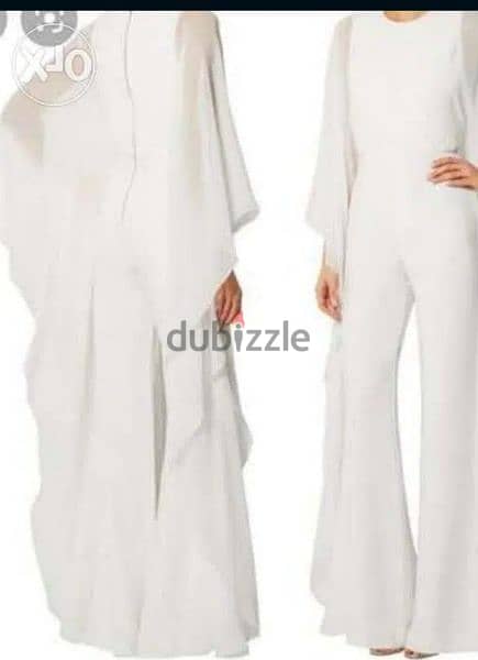 White overall jumpsuit size medium  38 40 اوفرول ابيض 1