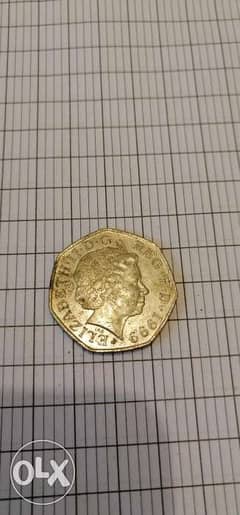 Fifty pence 1999