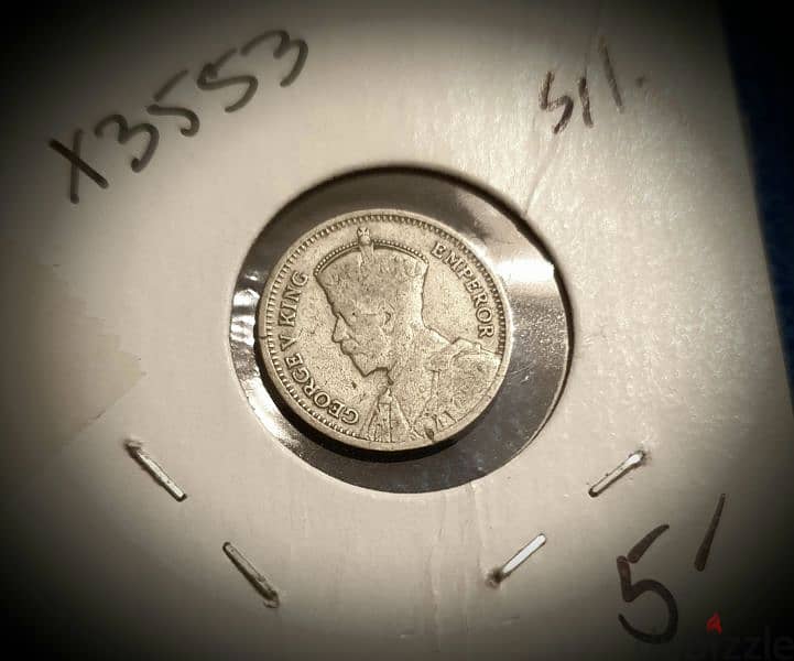 1933 Silver New Zealand 3 Pence KGV  فضية ٣ بنس نيوزيلندا 1