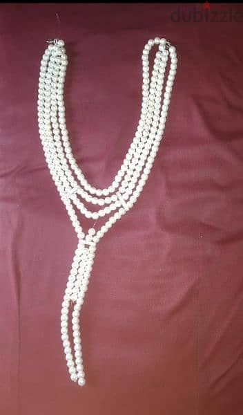 necklace multilayers pearl white necklace vintage 2