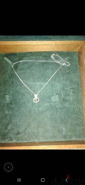 necklace silver tone chain with 3 stones zirkon 2