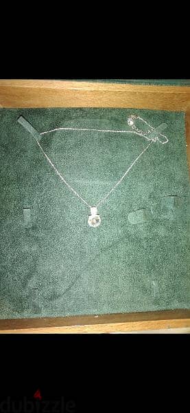 necklace silver tone chain with 3 stones zirkon 3