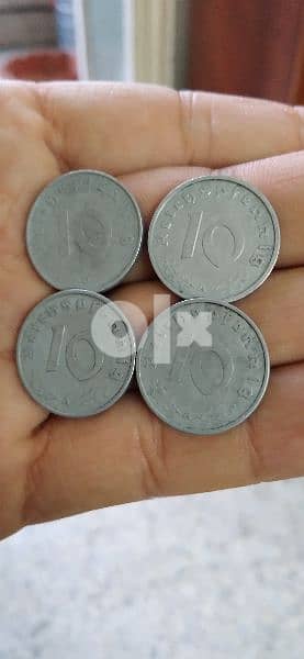 Nazi German WW II Set of Four Coins  years 1939_1945 1