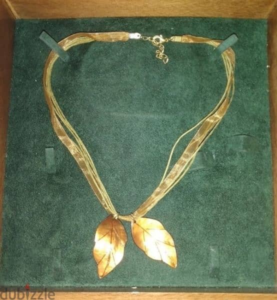 necklace vintage 2 leaves necklace satin multilayer handles 1