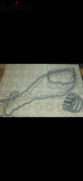 necklace set 2 necklaces and big bracelet pearl grey 4