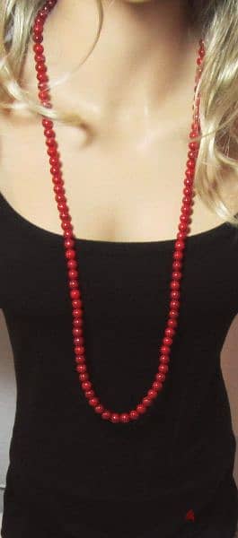 necklace set Vintage red pearl necklace and bracelet 1