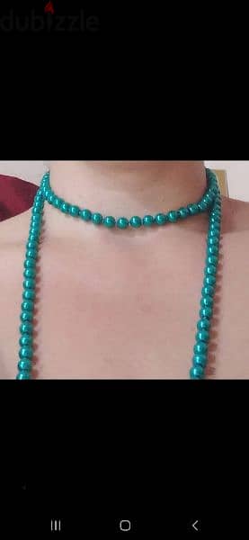 necklace green emerald set pearl necklace +2 bracelets 5
