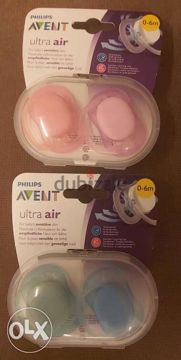 Avent ultra air soothers for girls 1