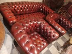 salon genuine leather original england chesterfield