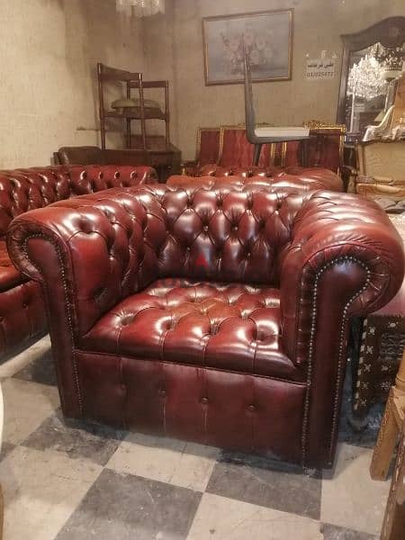 salon genuine leather original england chesterfield 4