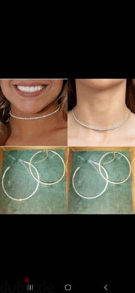 necklace one line necklace zirkon gold or silver tone