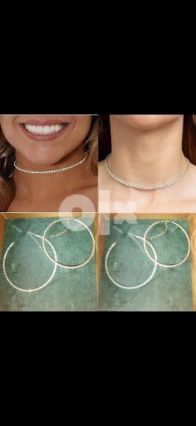 necklace one line necklace zirkon gold or silver tone 4
