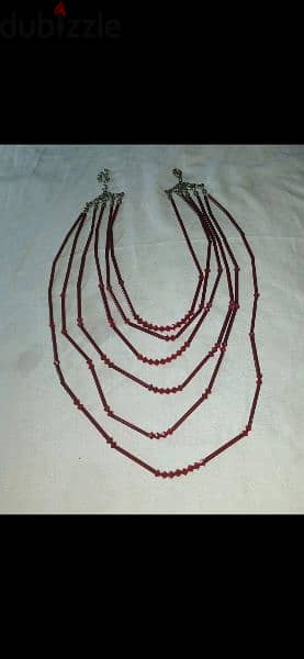 necklace dark red beads sequined necklace vintage 2