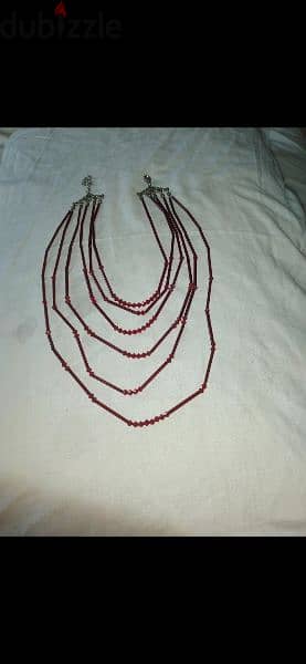 necklace dark red beads sequined necklace vintage 3