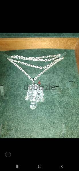 necklace long chain necklace glass transparent pendant 2