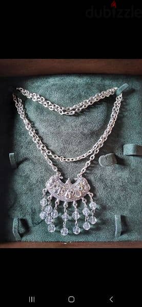 necklace long chain necklace glass transparent pendant 4