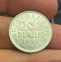 عملة ٢٠٠ مارك الماني المنيوم سنة ١٩٢٣