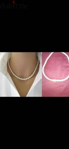 necklace vintage white pearl choker